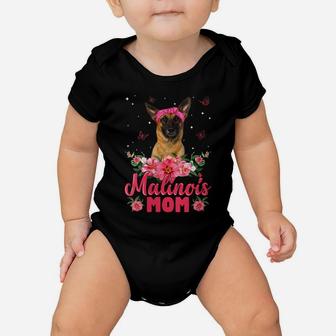 Womens Dog Mom Mother's Day Gifts Flowers Malinois Mom Baby Onesie | Crazezy CA