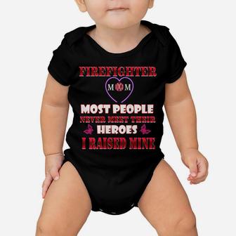 Womens Firefighter Mom Heroes Tshirt Proud Firemen Mothers Day Baby Onesie | Crazezy AU