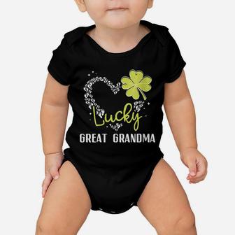 Womens Funny Lucky Great Grandma Shirt St Patricks Day Gift Womens Baby Onesie | Crazezy