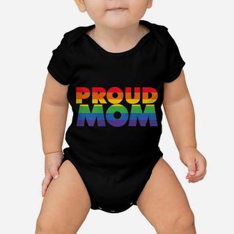 Womens Gay Pride Shirt Proud Mom Lgbt Parent T-Shirt Father's Day Baby Onesie | Crazezy