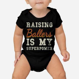 Womens I Only Raise Ballers Basketball Mom Proud Mother Baby Onesie | Crazezy CA