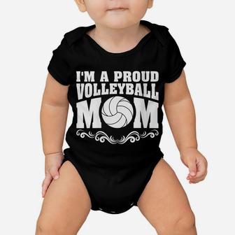 Womens I'm A Proud Volleyball Mom Mother's Day Baby Onesie | Crazezy