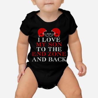 Womens Love My Son To The End Zone And Back Football Mom Proud Mama Baby Onesie | Crazezy