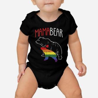 Womens Mama Bear Lgbt-Q Cute Rainbow Mothers Day Gay Pride Mom Gift Baby Onesie | Crazezy