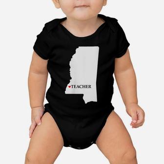 Womens Mississippi Teacher Education Home State Back To School Baby Onesie | Crazezy UK