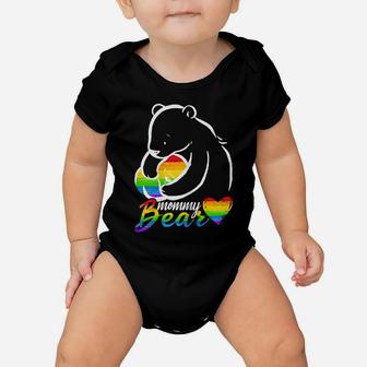 Womens Mommy Bear Rainbow Flag Gay Pride Proud Mom Lgbt Tshirt Gift Baby Onesie | Crazezy CA