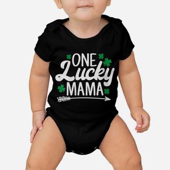 Womens One Lucky Mama Funny Shamrock St Patrick's Day Gift Baby Onesie | Crazezy