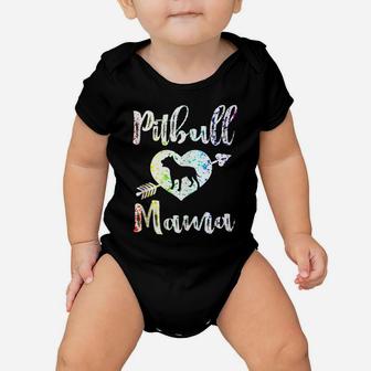 Womens Pitbull Mama Proud Pitbull Mom Baby Onesie | Crazezy