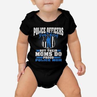 Womens Police Officers Don't Brag Thin Blue Line - Proud Police Mom Baby Onesie | Crazezy DE