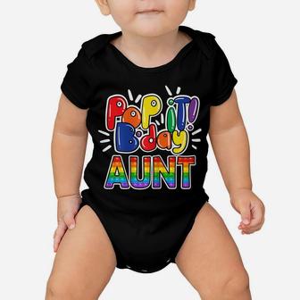 Womens Pop It Aunt Of The Birthday Girl Or Boy Fidget Toy Baby Onesie | Crazezy