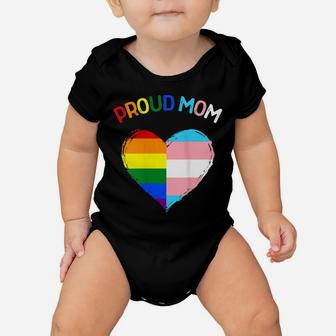 Womens Proud Ally Lgbtq Transgender Proud Mom | Proud Trans Mom Baby Onesie | Crazezy