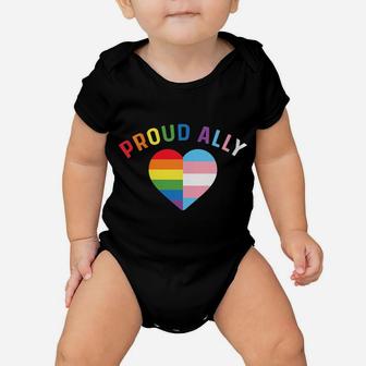 Womens Proud Ally Mom Lgbt Transgender Gifts Lgbtq Pride Trans Flag Baby Onesie | Crazezy UK