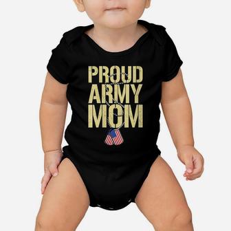 Womens Proud Army Mom Shirt Patriotic Family Military Mother Gifts Baby Onesie | Crazezy