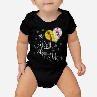 Womens Proud Baseball Softball Bonus Mom Ball Mother's Day Tshirt Baby Onesie | Crazezy UK