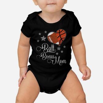 Womens Proud Football Basketball Bonus Mom Ball Mother's Day Tshirt Baby Onesie | Crazezy AU