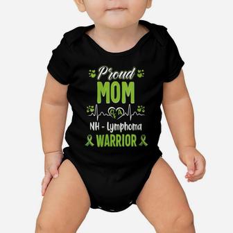 Womens Proud Mom Non Hodgkin Lymphoma Warrior Awareness Ribbon Baby Onesie | Crazezy DE