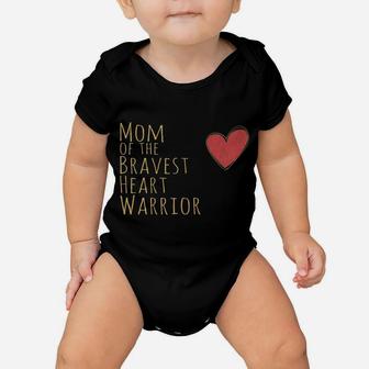 Womens Proud Mom Of Bravest Heart Warrior Chd Awareness Congenital Baby Onesie | Crazezy