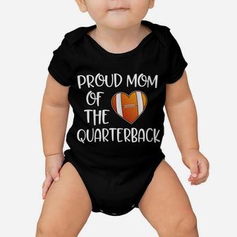 Womens Proud Mom Of The Quarterback Gift For A Football Mama Baby Onesie | Crazezy