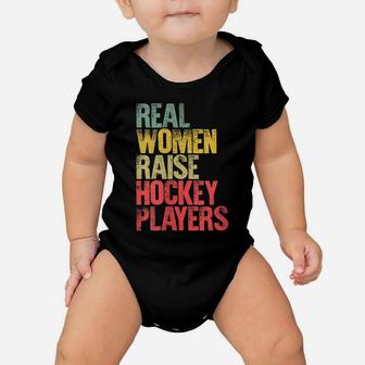 Womens Proud Mom Shirt Real Women Raise Hockey Players Gift Baby Onesie | Crazezy