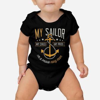 Womens Proud Navy Mother For Moms Of Sailors Proud Mom Navy Family Baby Onesie | Crazezy