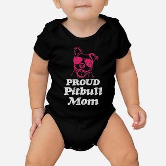 Womens Proud Pitbull Mom Shirt Cute Pittie Dog Mom T-Shirt Baby Onesie | Crazezy CA
