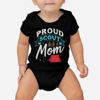 Womens Proud Scout Mom - Scouting Camping Mother's Day Funny Gift Baby Onesie | Crazezy UK