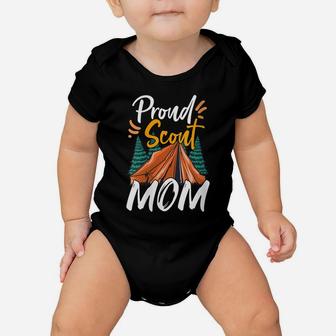 Womens Proud Scout Mom Scouting Den Leader Cub Camping Baby Onesie | Crazezy AU