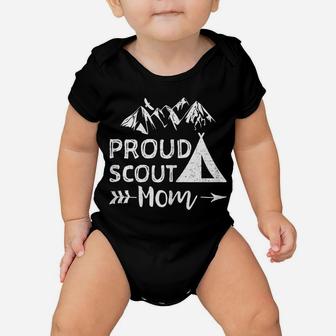 Womens Scouting Mother Camping Gift - Proud Scout Mom Baby Onesie | Crazezy UK