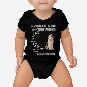 Womens Sheepdoodle Dog Quote Mom Sheepdogpoo Dad, Cute Sheepadoodle Baby Onesie | Crazezy