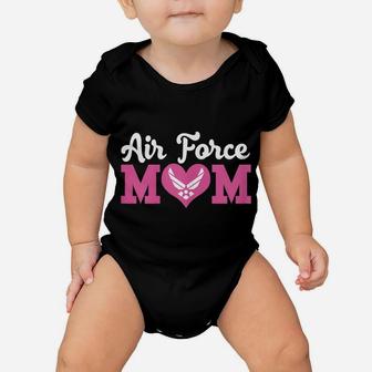 Womens Us Air Force Mom Heart Proud Air Force Family Womens Baby Onesie | Crazezy