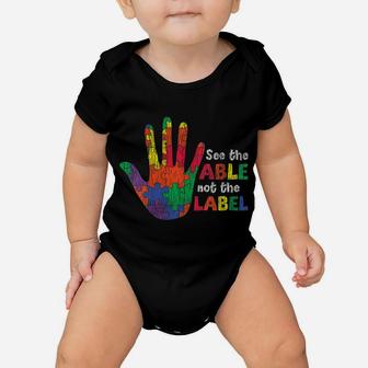 Womens Vintage See The Able Proud Mom Autistic Kid Autism Awareness Baby Onesie | Crazezy