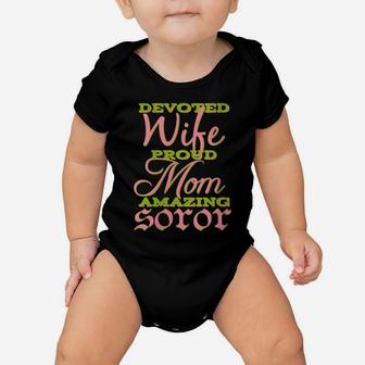 Womens Wife Proud Mom Amazing Soror |First Black Sorority Alpha 08 Baby Onesie | Crazezy