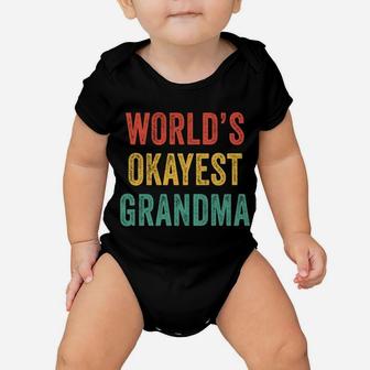 World's Okayest Grandma Mother's Day Mom Momy Vintage Retro Baby Onesie | Crazezy DE