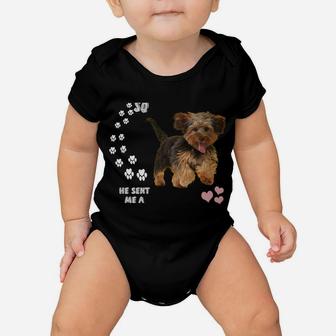 Yorkie Poodle Dog Quote Mom Yorkiepoo Dad Art, Cute Yorkipoo Baby Onesie | Crazezy UK