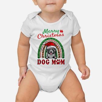 Akita Santa Dog Mom Boho Rainbow Funny Christmas Baby Onesie | Crazezy UK