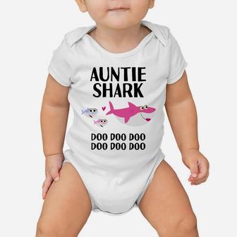 Auntie Shark Doo Doo Christmas Birthday Aunt Gift Baby Onesie | Crazezy