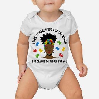 Autism Awareness Black Womens Afro Mom Life Autistic Mother Sweatshirt Baby Onesie | Crazezy