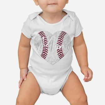 Baseball Heart Mom Softball Mother's Day Christmas Gift Baby Onesie | Crazezy
