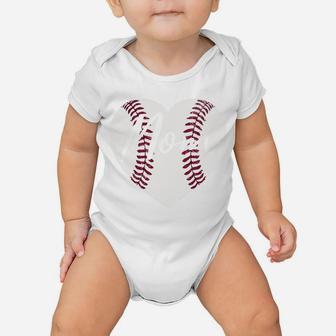 Baseball Softball Heart Mom Hoodie Cute Mother's Day Gift Baby Onesie | Crazezy