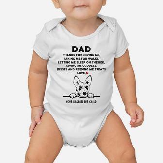 Basenji Dog African Congo Fur Child Dad Thanks For Loving Me Baby Onesie | Crazezy CA