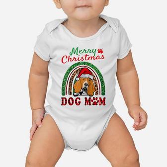 Basset Hound Santa Dog Mom Boho Rainbow Funny Christmas Xmas Raglan Baseball Tee Baby Onesie | Crazezy