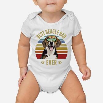 Beagle Best Dog Dad Ever Retro Sunset Beach Vibe Sweatshirt Baby Onesie | Crazezy CA