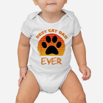 Best Cat Dad Ever Funny Cat Father Daddy Retro Funny Gift Baby Onesie | Crazezy