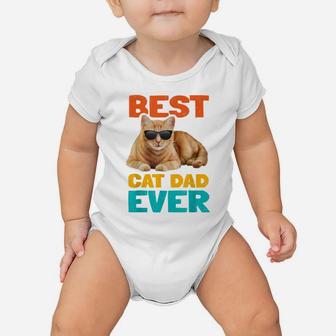 Best Cat Dad Ever Funny Cat Owner Tabby Birthday Fathers Day Baby Onesie | Crazezy AU