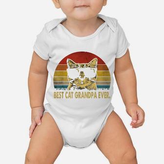 Best Cat Grandpa Ever Vintage T Shirt Father's Day Tee Baby Onesie | Crazezy