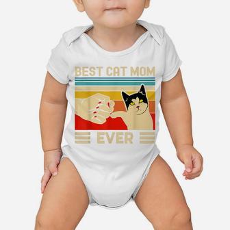 Best Cat Mom Ever Funny Cat Mom Mother Vintage Gift Baby Onesie | Crazezy AU