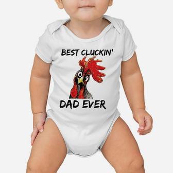 Best Cluckin' Dad Ever Farm Funny Chicken Daddy Father's Day Baby Onesie | Crazezy