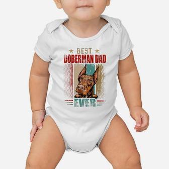 Best Doberman Dad Ever Retro Vintage Dog Lovers Baby Onesie | Crazezy UK
