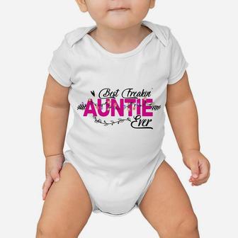Best Freakin' Auntie Ever Light Christmas Baby Onesie | Crazezy AU