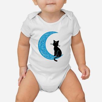 Black Cat Crescent Moon Sailor Mom Baby Onesie | Crazezy UK